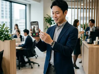 Resident answering a condominium visitor intercom call on smartphone while away from home; mobile integration is the single most impactful feature of modern IP intercom systems