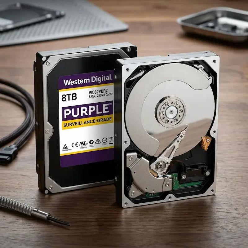 Surveillance-grade hard drive disk for continuous 24-hour CCTV recording operation