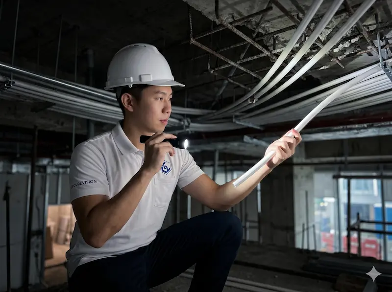 Renovation project timeline showing when to engage each contractor from architect through to security integrator