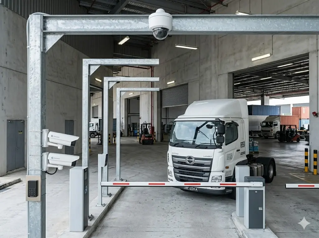Logistics hub LPR gantry and loading bay surveillance Singapore