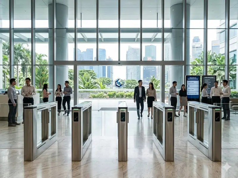 Tech park and industrial estate access control turnstile Singapore