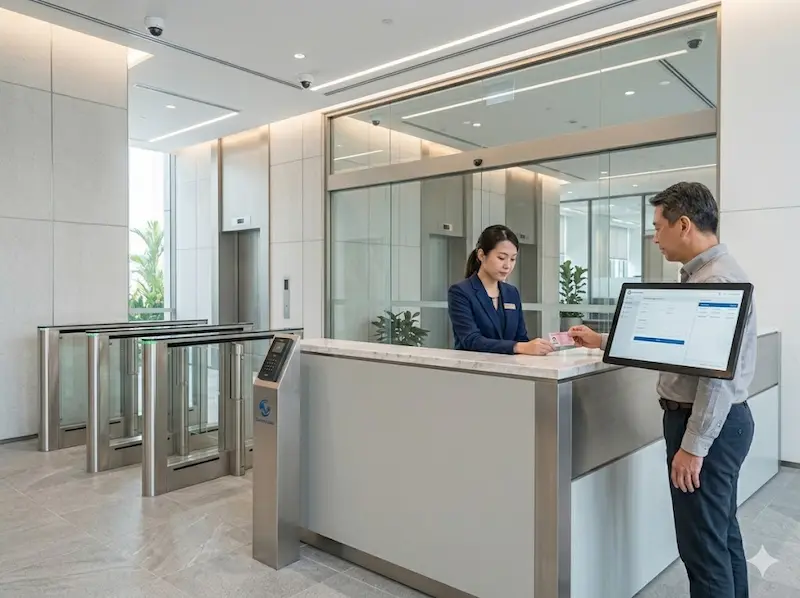Government office visitor management and access control Singapore