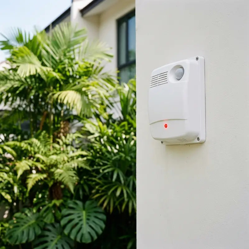 External burglar alarm siren on Singapore landed home